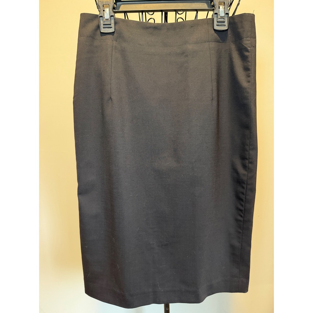 Banana Republic Black Wool Blend Pencil Skirt Professional Office Wear Size 0